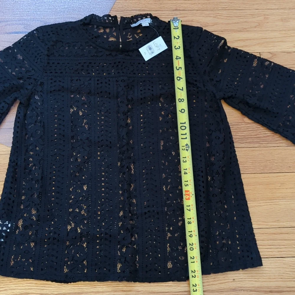 Loft black sheer lacy top - Picture 4 of 8